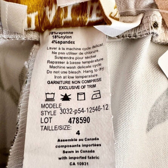 Laura Womens Pull On Pant Size 4 Gray Floral Stretch Slim Leg NWT - Picture 9 of 10